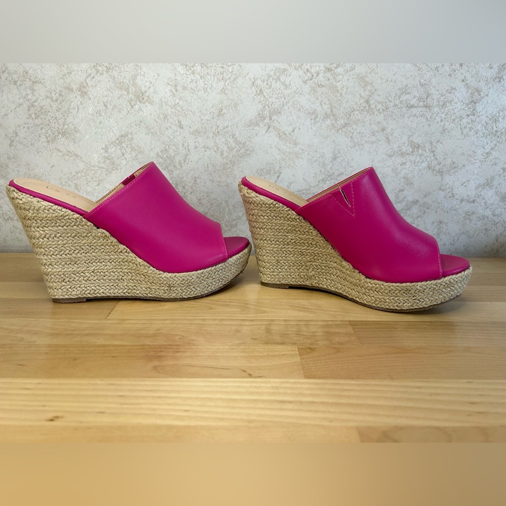 Perphy Espadrille Wedge Slides Hot Pink Platform Sandals Size 7.5 NWT - Picture 2 of 8